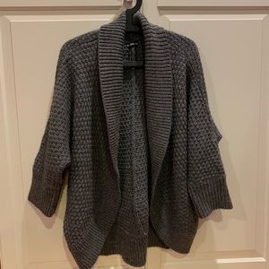 Express Gray Woven Cardigan